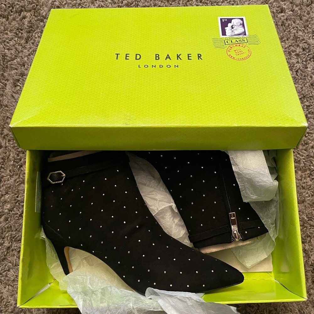 NWT Ted Baker Black Suede Boots size 8